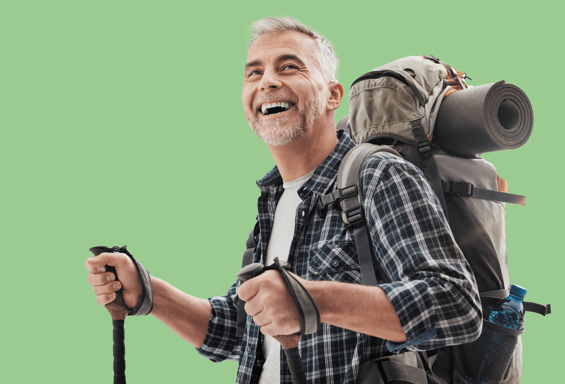 Man on a hike for his mental health