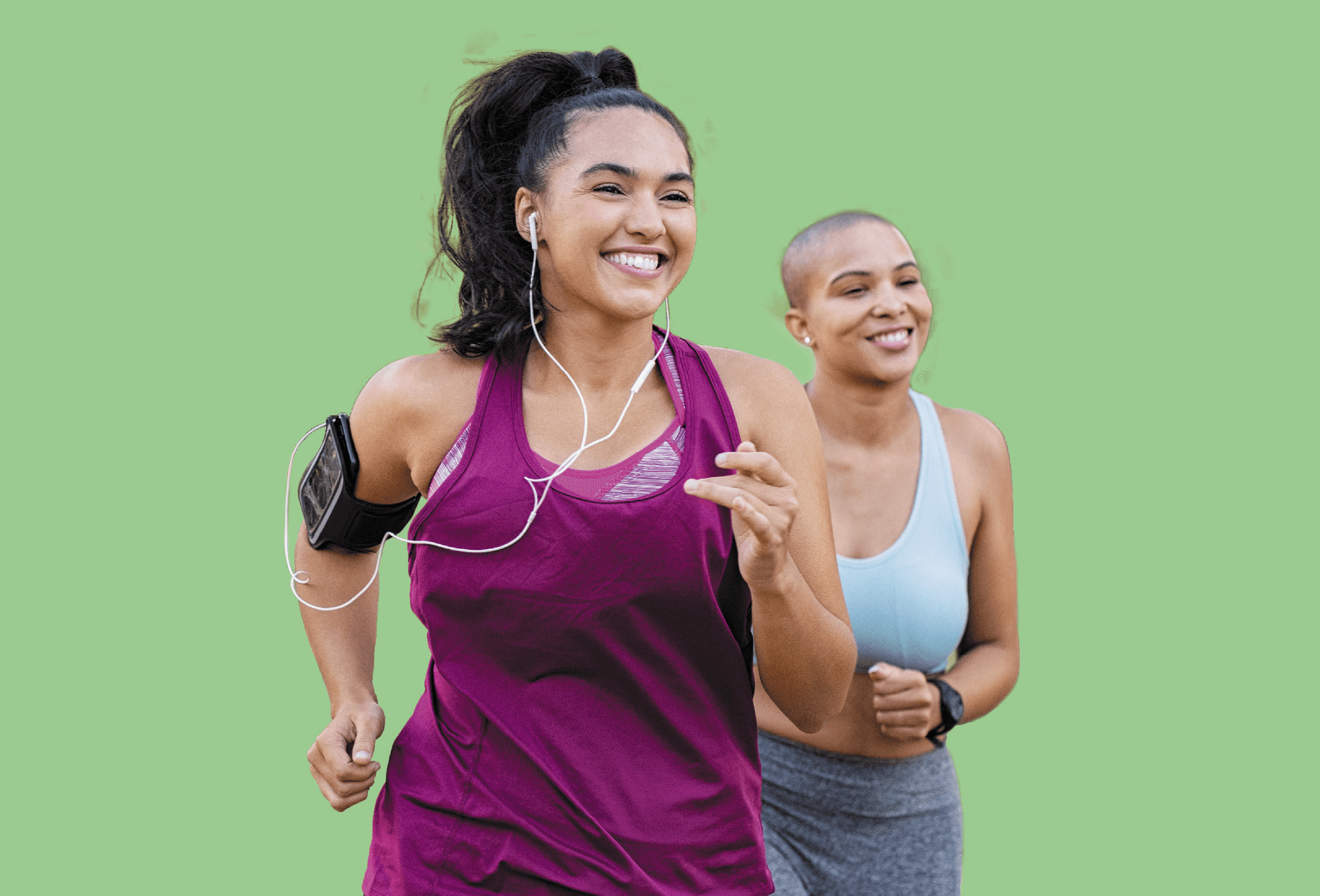 Two ladies running